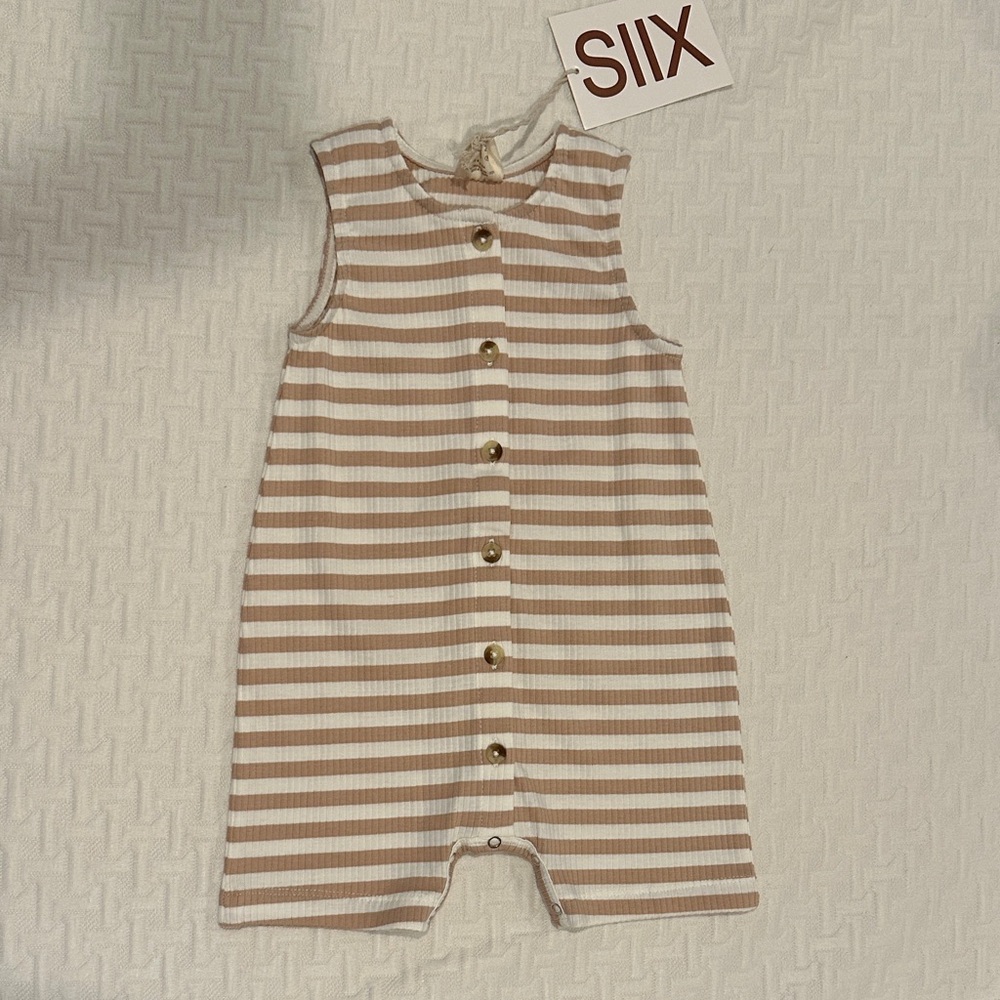 Brown and White Striped Kids Bodysuit